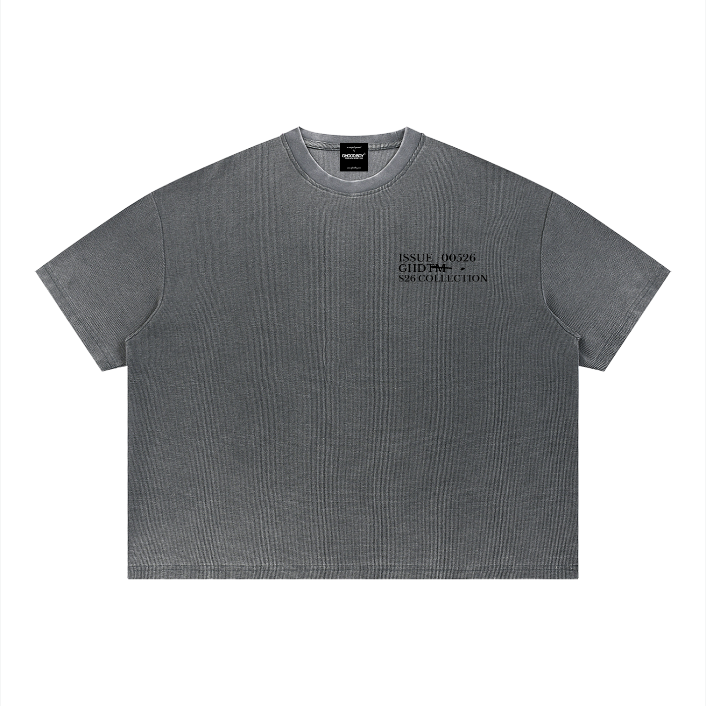Unisex Vintage Wash Sunfade Boxy Waffle T-Shirt