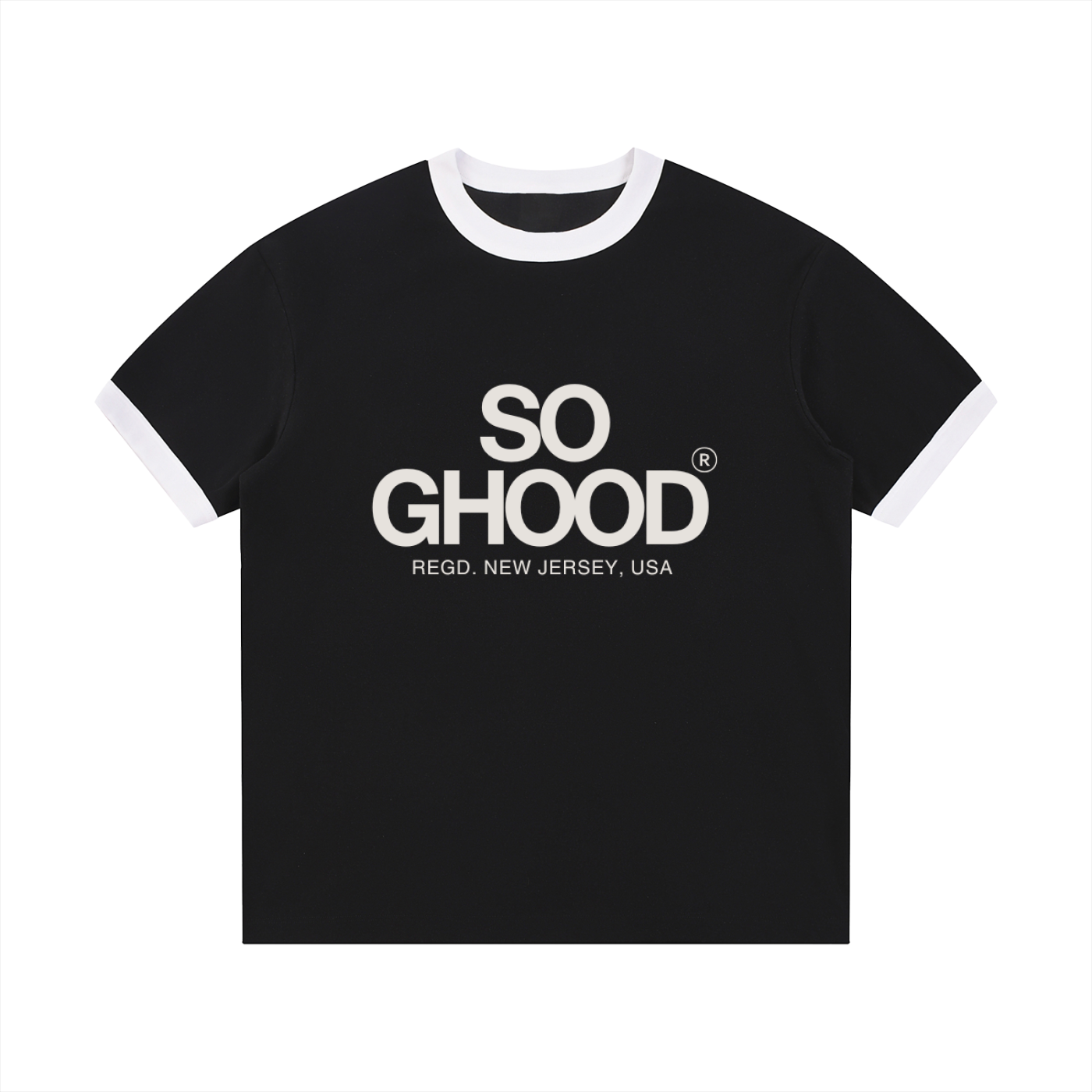 Contrast Edge Ribbed Crewneck T-Shirt