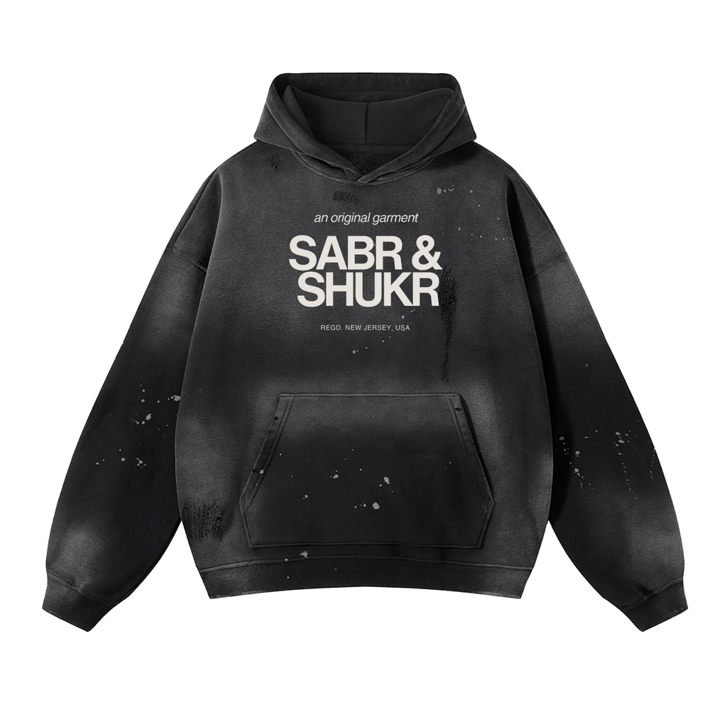 Vintage Washed Frayed Fleece Hoodie