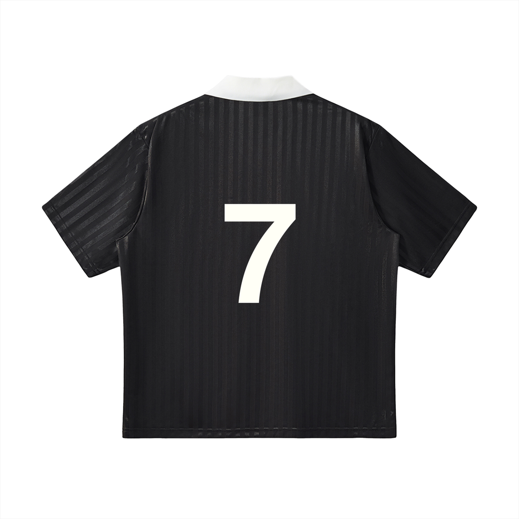 Contrast Collar Striped Soccer Jersey