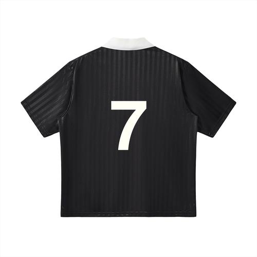 Contrast Collar Striped Soccer Jersey