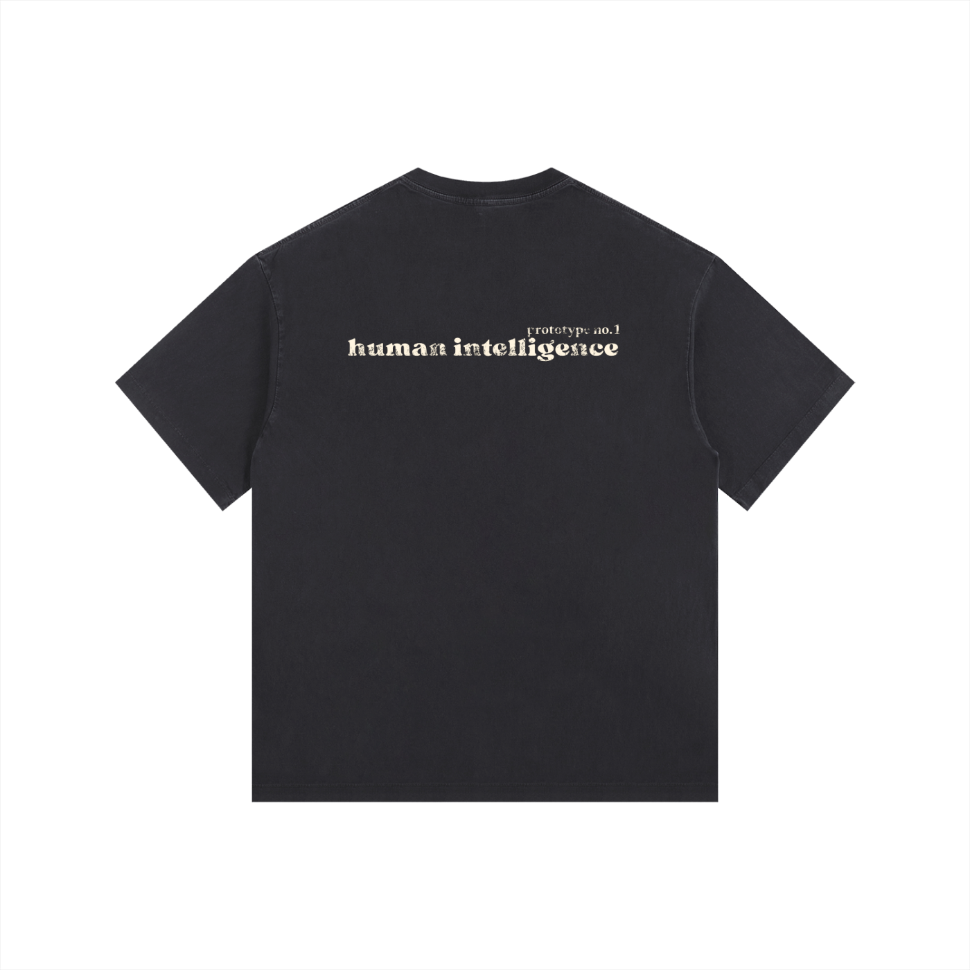 Human Intelligence Vintage Washed Oversized Cotton T-Shirt