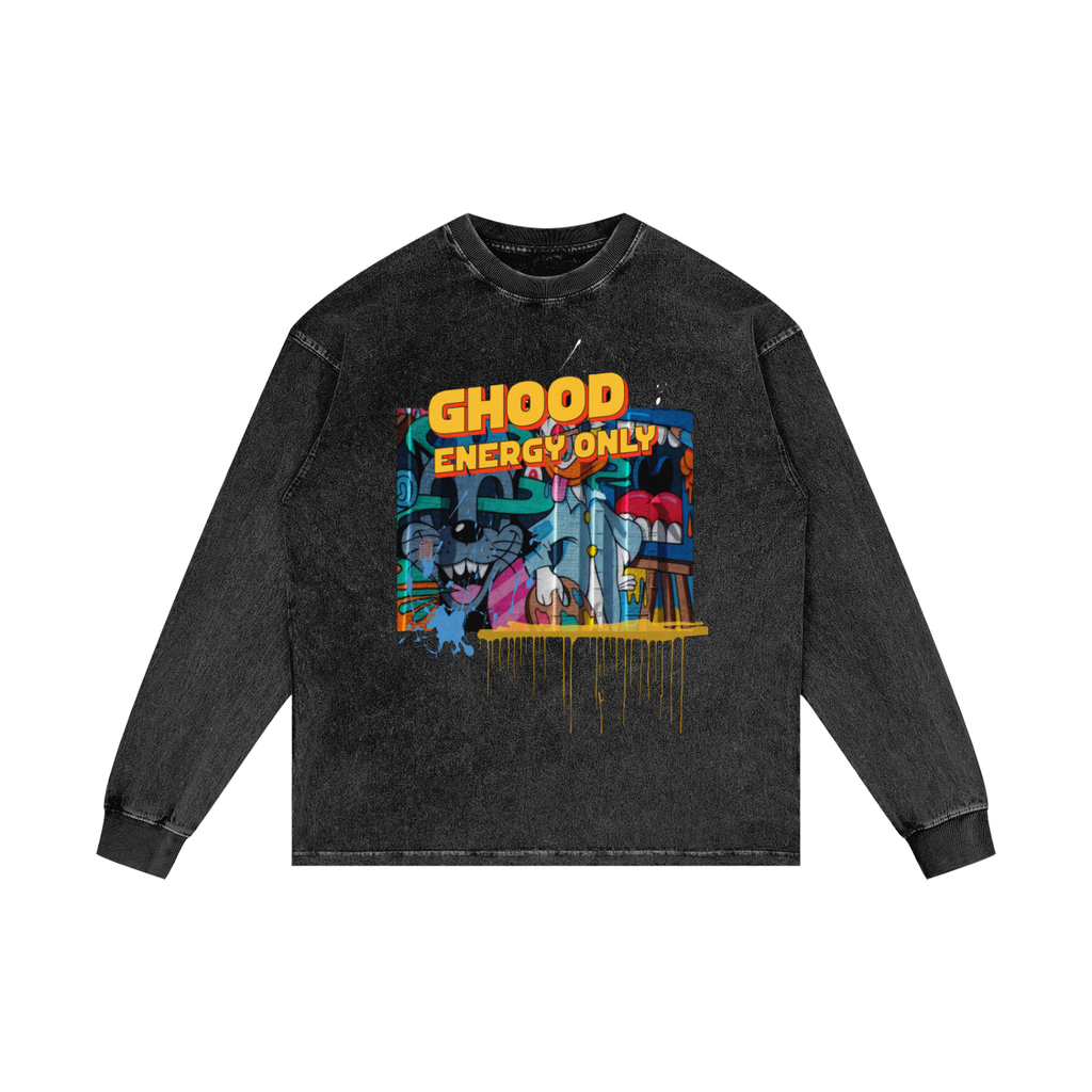 Acid Wash Oversize Long Sleeve T-Shirt