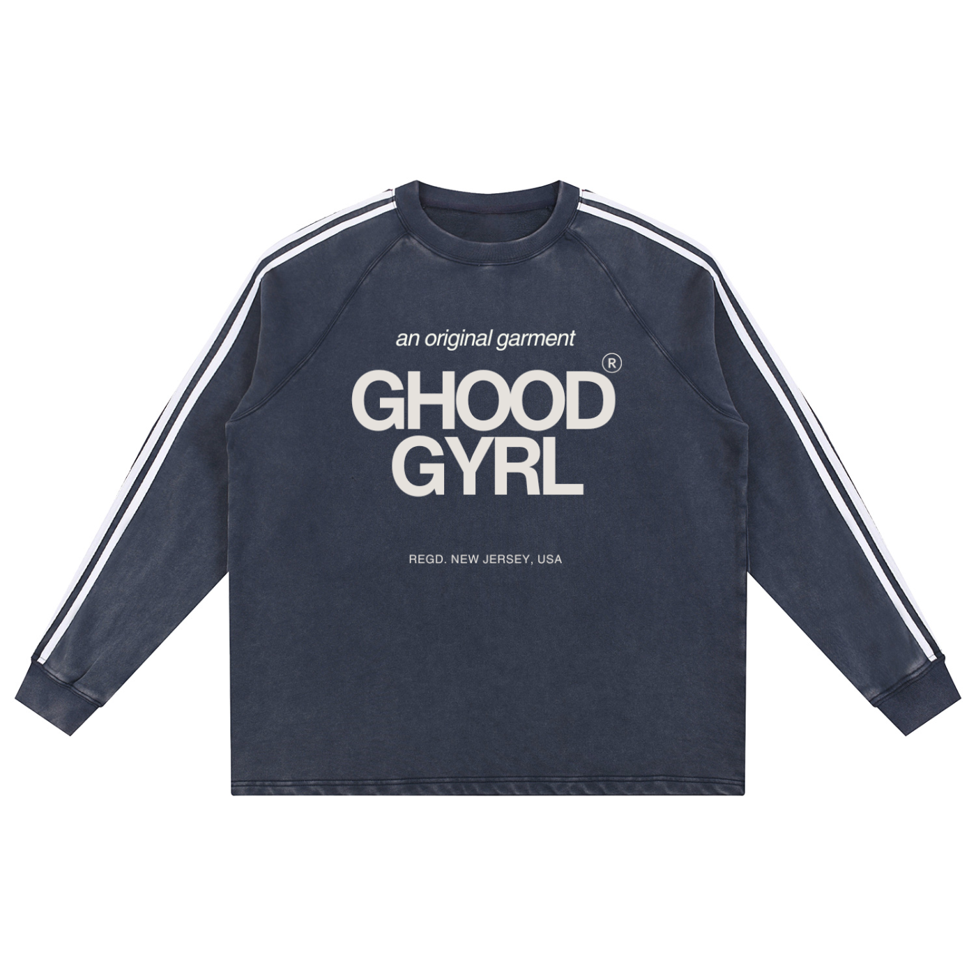 Snow Washed Contrast Tape Sweatshirt