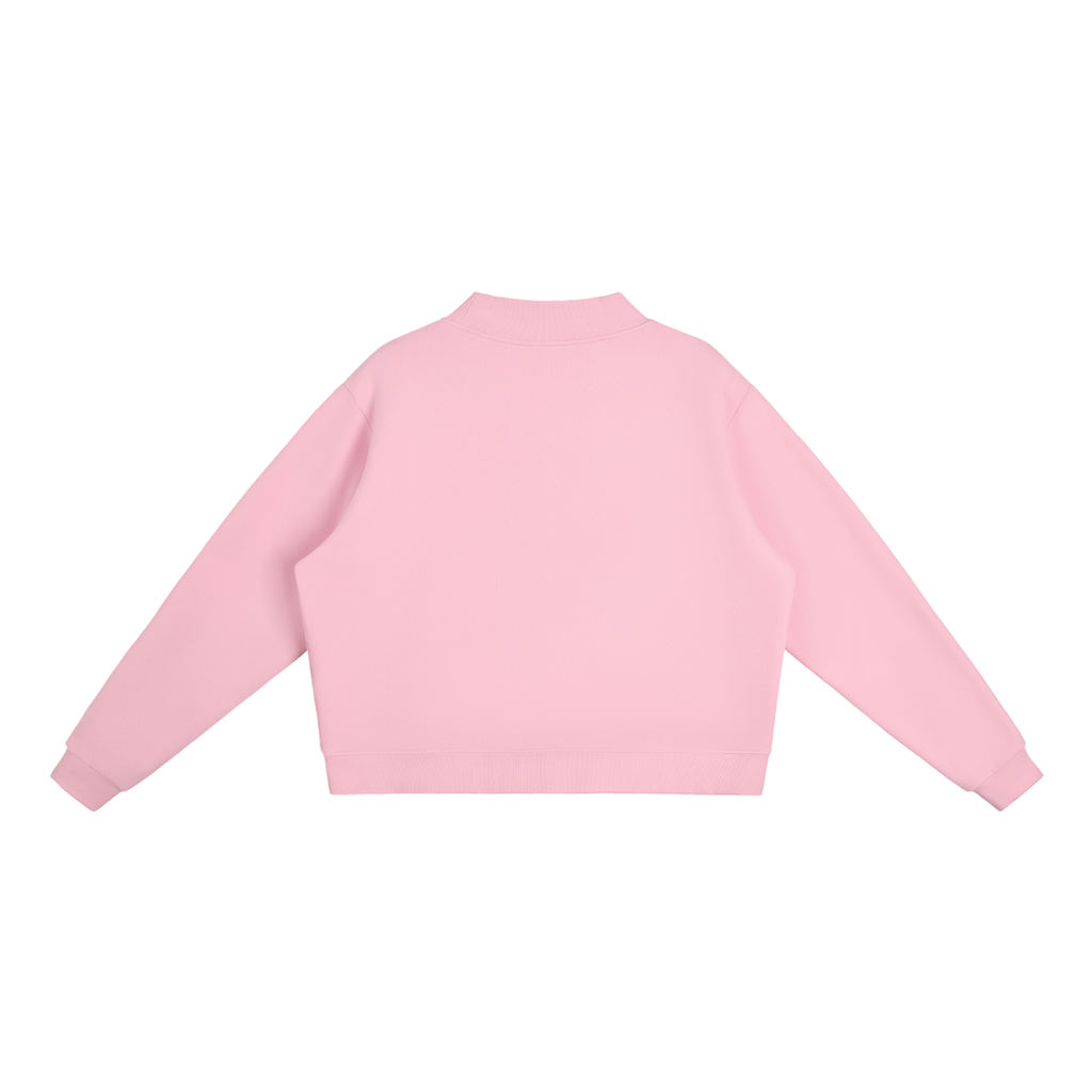 GHOODGYRL Essential Fleece Mock-Neck Crew Sweatshirt