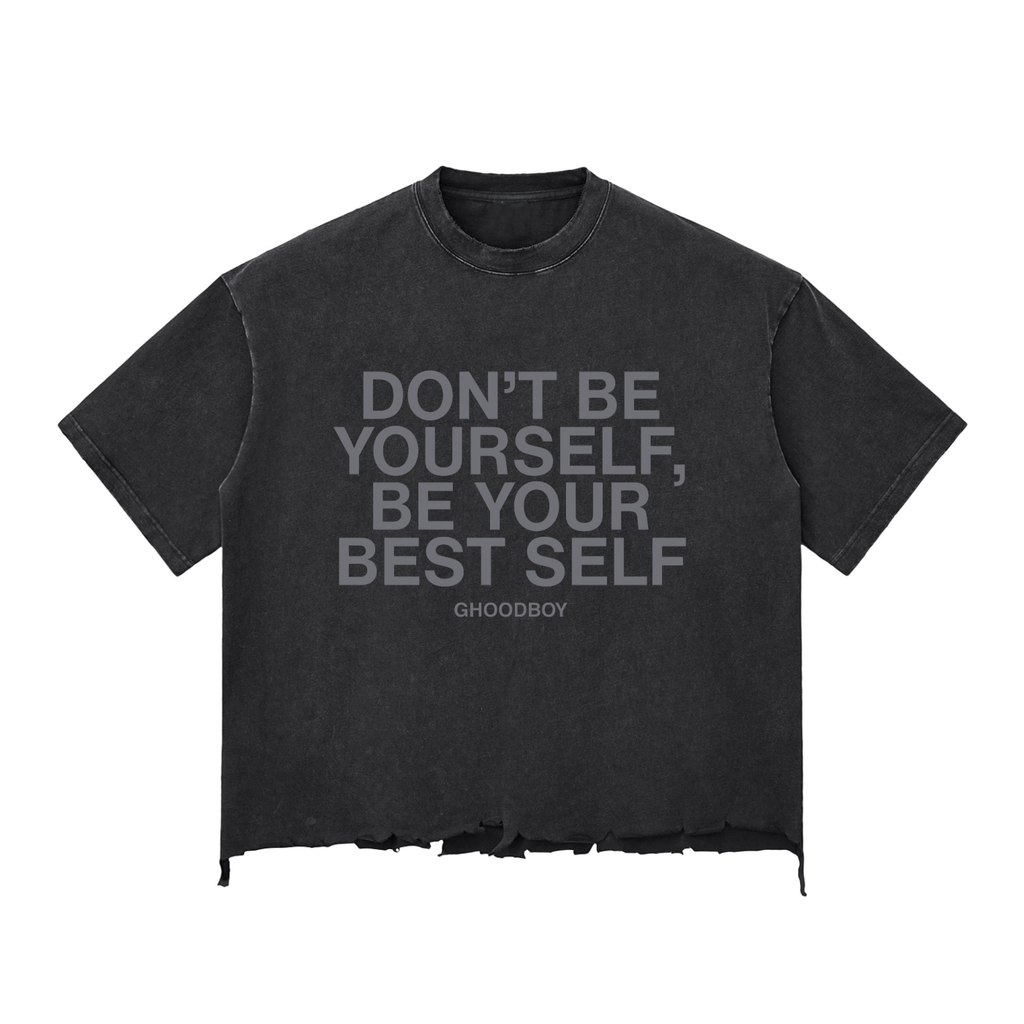 Snow Wash Raw-Hem Boxy T-shirt