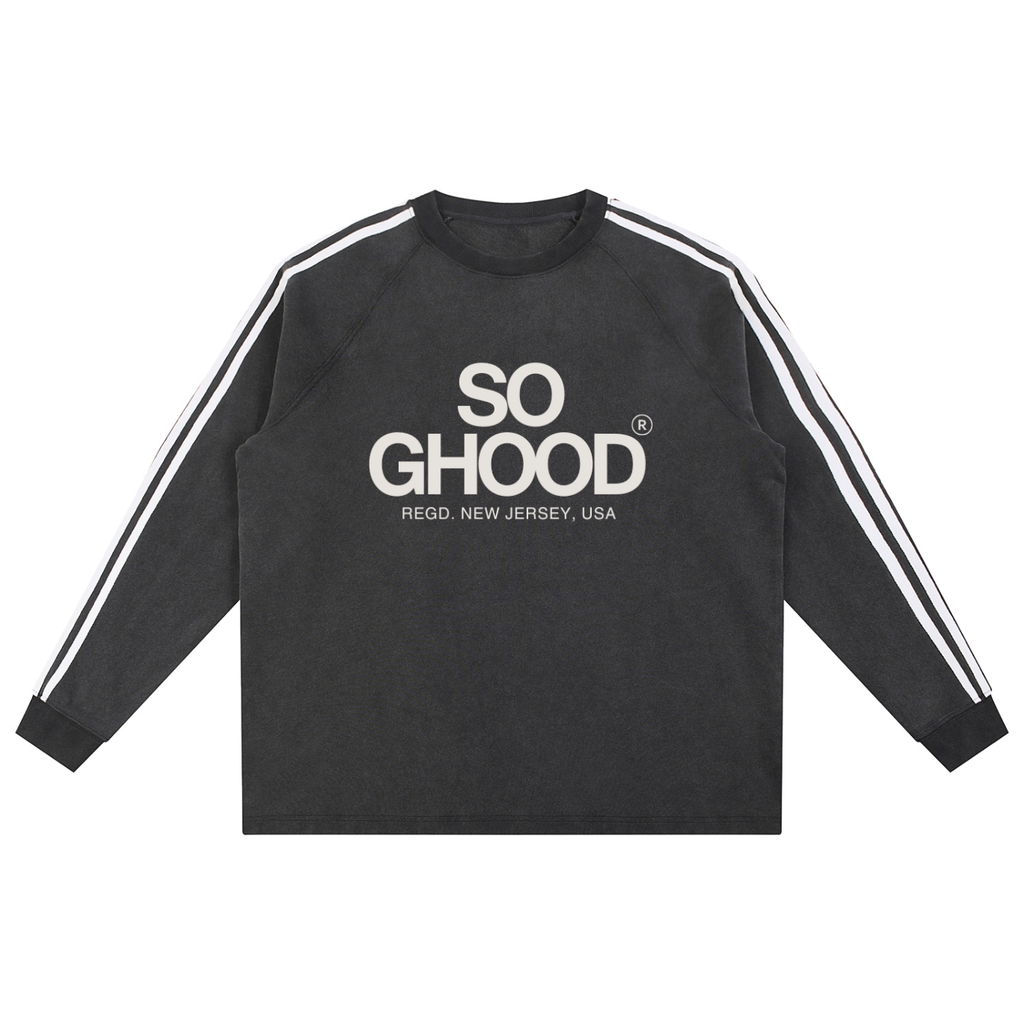 Snow Washed Contrast Tape Sweatshirt