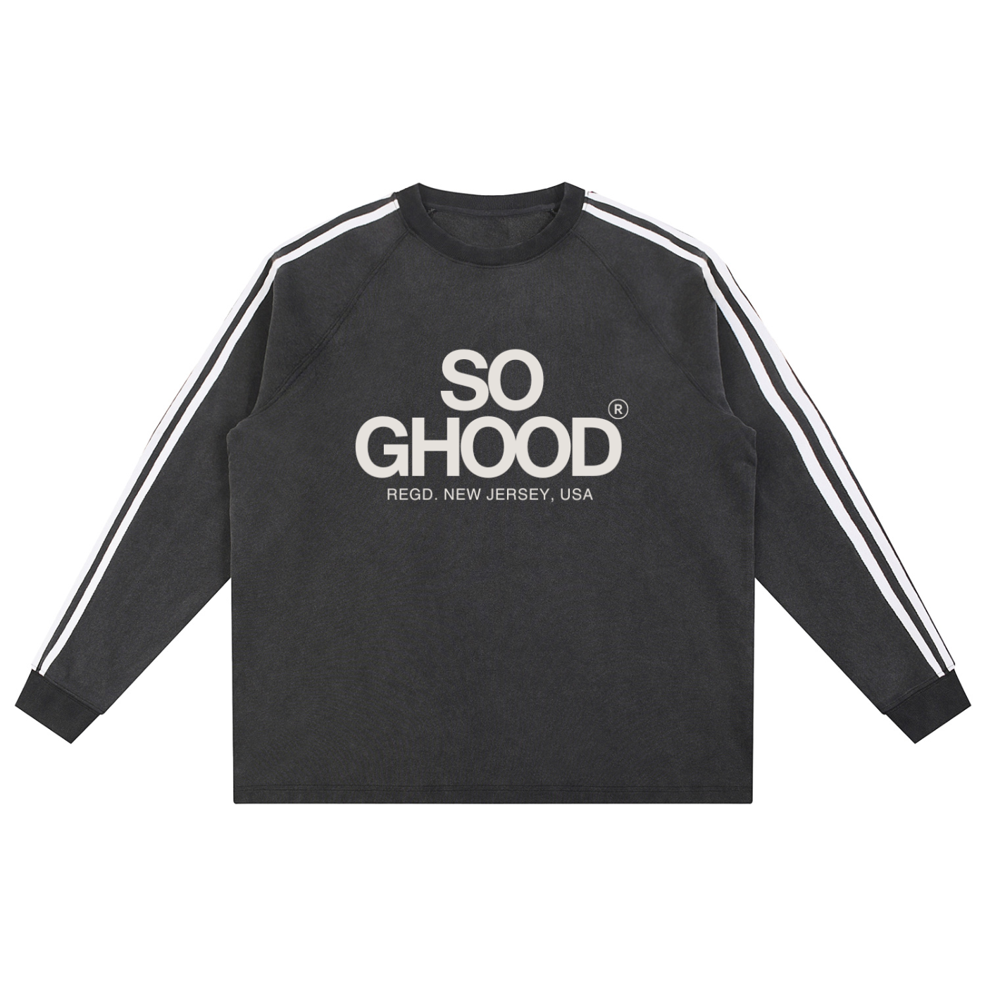 Snow Washed Contrast Tape Sweatshirt