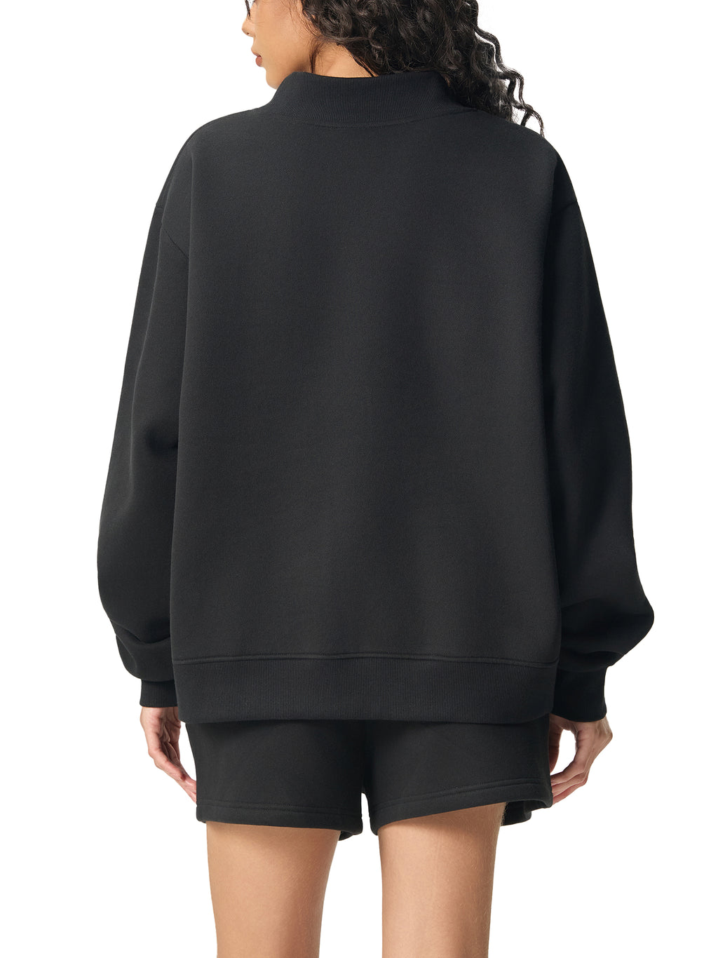 GHOODGYRL Essential Fleece Mock-Neck Crew Sweatshirt