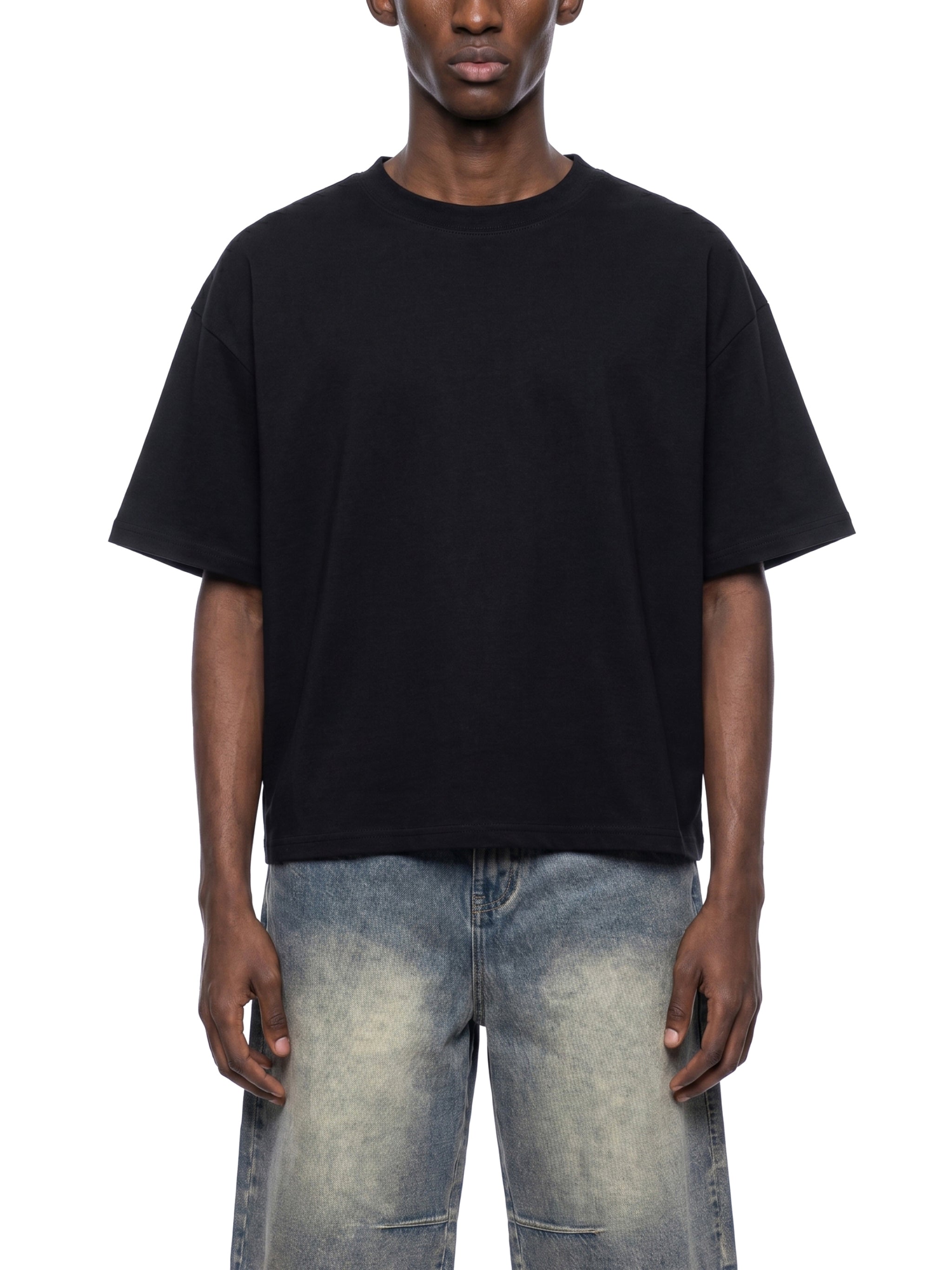 Ghoodboy Unisex Boxy Drop Shoulder Crop T-Shirt